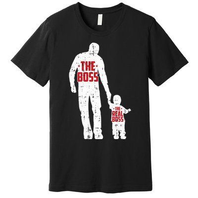 The Boss The Real Boss Fathers Day Dad Son Daughter Matching Premium T-Shirt