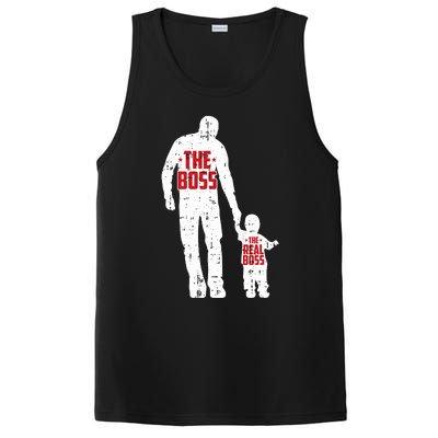 The Boss The Real Boss Fathers Day Dad Son Daughter Matching PosiCharge Competitor Tank