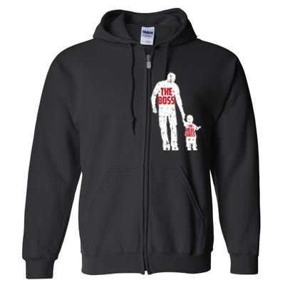 The Boss The Real Boss Fathers Day Dad Son Daughter Matching Full Zip Hoodie