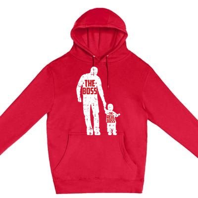 The Boss The Real Boss Fathers Day Dad Son Daughter Matching Premium Pullover Hoodie