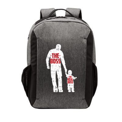 The Boss The Real Boss Fathers Day Dad Son Daughter Matching Vector Backpack