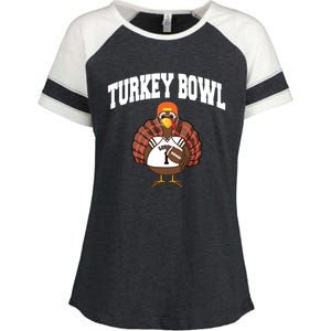 Turkey Bowl Thanksgiving Funny Football Game Gift Cool Gift Enza Ladies Jersey Colorblock Tee