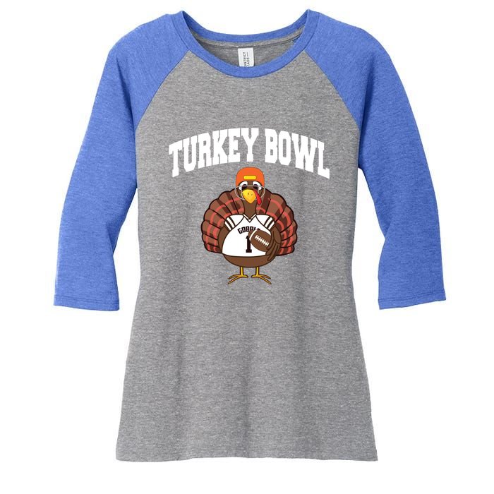 Turkey Bowl Thanksgiving Funny Football Game Gift Cool Gift Women's Tri-Blend 3/4-Sleeve Raglan Shirt