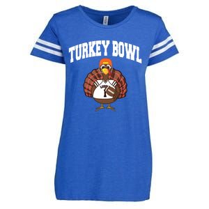 Turkey Bowl Thanksgiving Funny Football Game Gift Cool Gift Enza Ladies Jersey Football T-Shirt