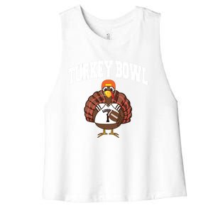 Turkey Bowl Thanksgiving Funny Football Game Gift Cool Gift Women's Racerback Cropped Tank