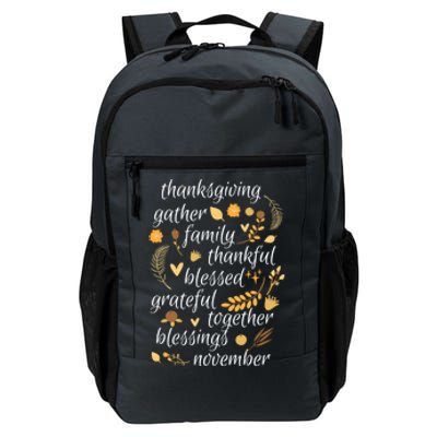 Thankful Blessings Thanksgiving Dinner Family Feast Time Gift Daily Commute Backpack