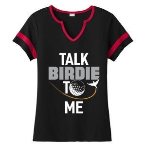 Talk Birdie To Me Great Gift Funny Golf Cool Gift Ladies Halftime Notch Neck Tee