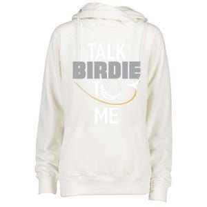 Talk Birdie To Me Great Gift Funny Golf Cool Gift Womens Funnel Neck Pullover Hood