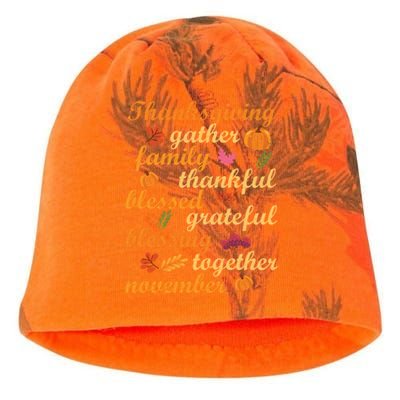 Thankful Blessings Thanksgiving Dinner Family Feast Time Funny Gift Kati - Camo Knit Beanie