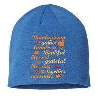 Thankful Blessings Thanksgiving Dinner Family Feast Time Funny Gift Sustainable Beanie