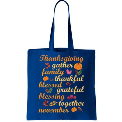 Thankful Blessings Thanksgiving Dinner Family Feast Time Funny Gift Tote Bag