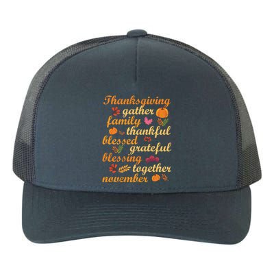 Thankful Blessings Thanksgiving Dinner Family Feast Time Funny Gift Yupoong Adult 5-Panel Trucker Hat