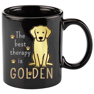 The Best Therapy Is Golden Retriever Dog 11oz C Handle Ceramic Mug