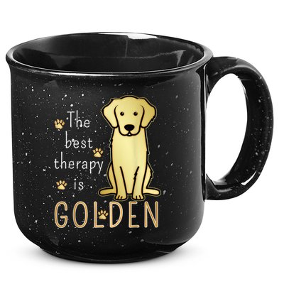 The Best Therapy Is Golden Retriever Dog 15oz Campfire Ceramic Mug