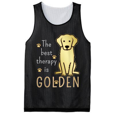 The Best Therapy Is Golden Retriever Dog Mesh Reversible Basketball Jersey Tank