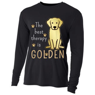 The Best Therapy Is Golden Retriever Dog Cooling Performance Long Sleeve Crew