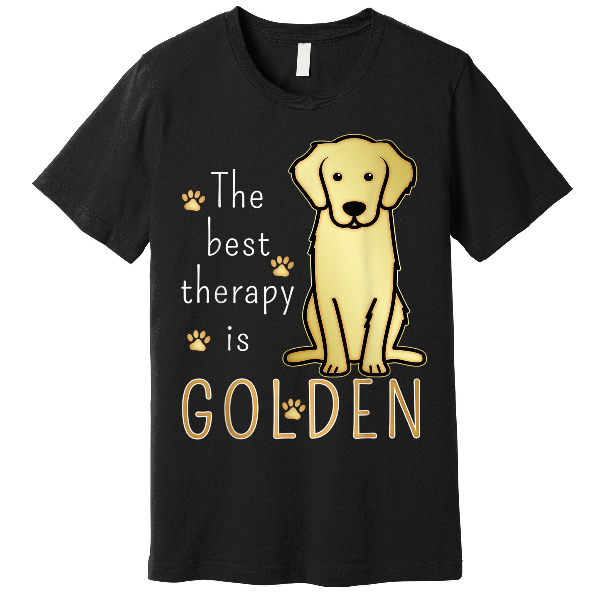 The Best Therapy Is Golden Retriever Dog Premium T-Shirt