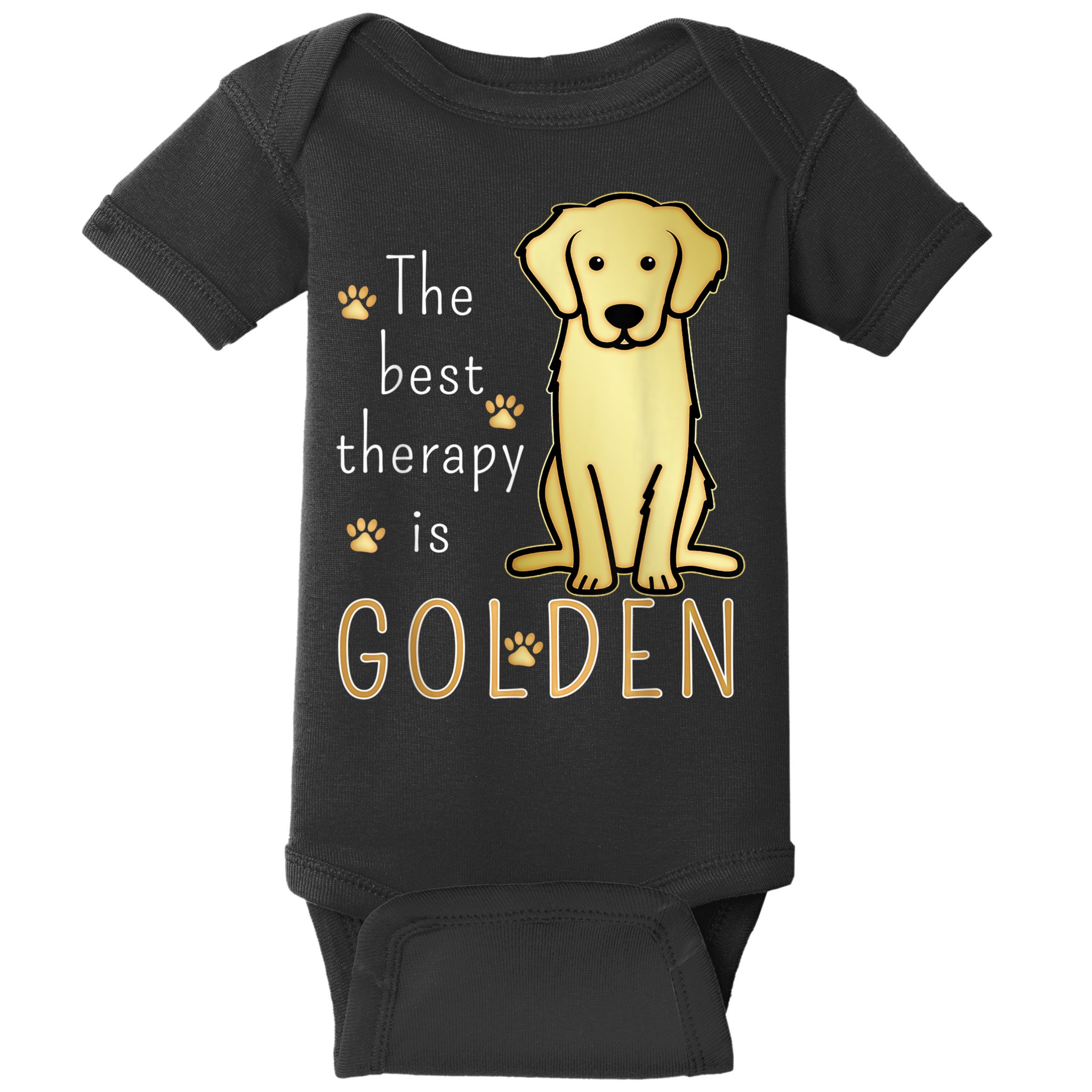 The Best Therapy Is Golden Retriever Dog Baby Bodysuit