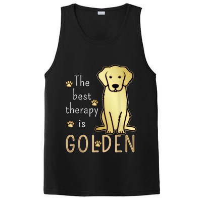 The Best Therapy Is Golden Retriever Dog PosiCharge Competitor Tank