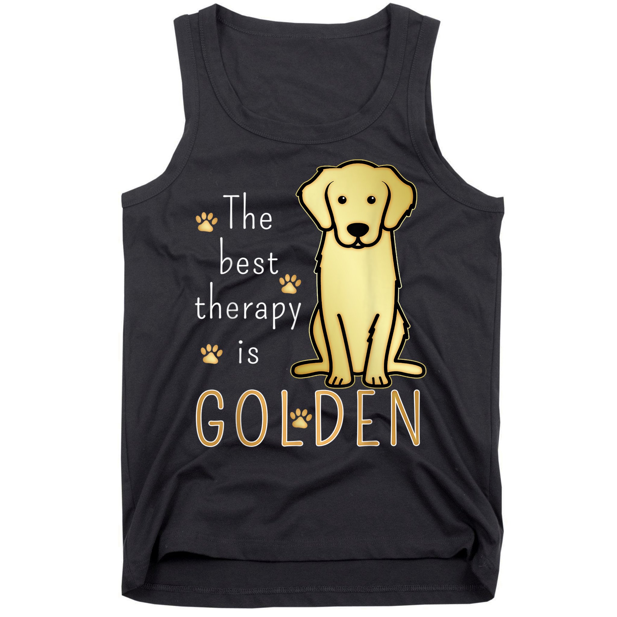 The Best Therapy Is Golden Retriever Dog Tank Top
