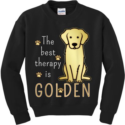 The Best Therapy Is Golden Retriever Dog Kids Sweatshirt
