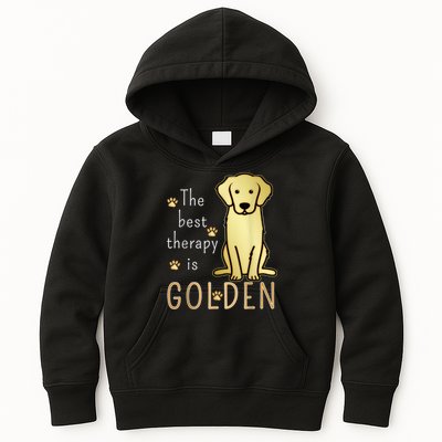 The Best Therapy Is Golden Retriever Dog Kids Hoodie
