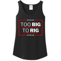 Too Big To Rig Saying Trump 2024 Funny Trump Quote Trendy Ladies Essential Tank