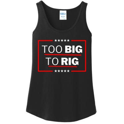 Too Big To Rig Saying Trump 2024 Funny Trump Quote Trendy Ladies Essential Tank