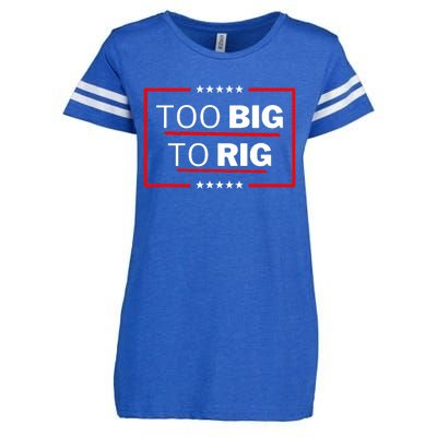 Too Big To Rig Saying Trump 2024 Funny Trump Quote Trendy Enza Ladies Jersey Football T-Shirt