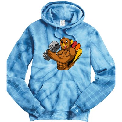 Turkey Bodybuilding Thanksgiving Day Gym Workout Fitness Tie Dye Hoodie