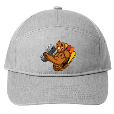 Turkey Bodybuilding Thanksgiving Day Gym Workout Fitness 7-Panel Snapback Hat
