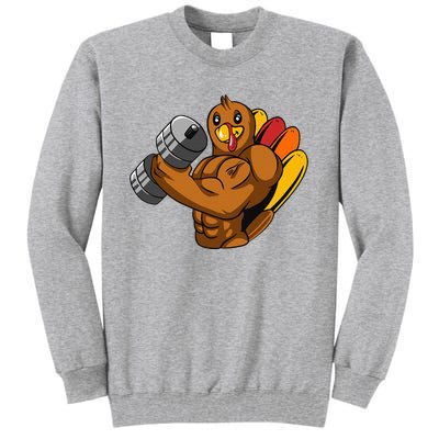 Turkey Bodybuilding Thanksgiving Day Gym Workout Fitness Tall Sweatshirt