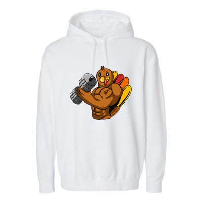 Turkey Bodybuilding Thanksgiving Day Gym Workout Fitness Garment-Dyed Fleece Hoodie