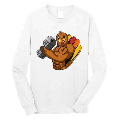 Turkey Bodybuilding Thanksgiving Day Gym Workout Fitness Long Sleeve Shirt