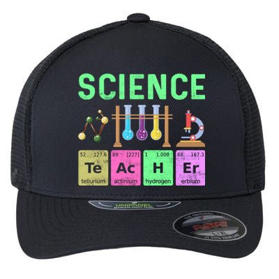 Teacher Back To School Science Flexfit Unipanel Trucker Cap