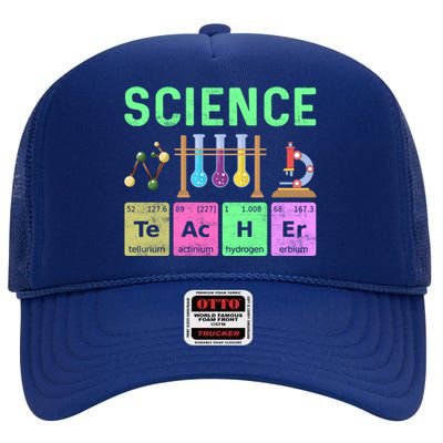 Teacher Back To School Science High Crown Mesh Back Trucker Hat