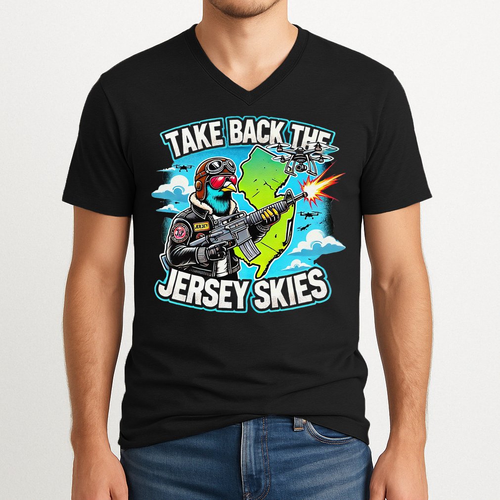 Take Back The Skies New Jersey Mystery Drones V-Neck T-Shirt