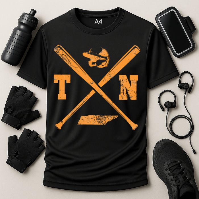 Tn Baseball Team Tennessee Player Cooling Performance Crew T-Shirt