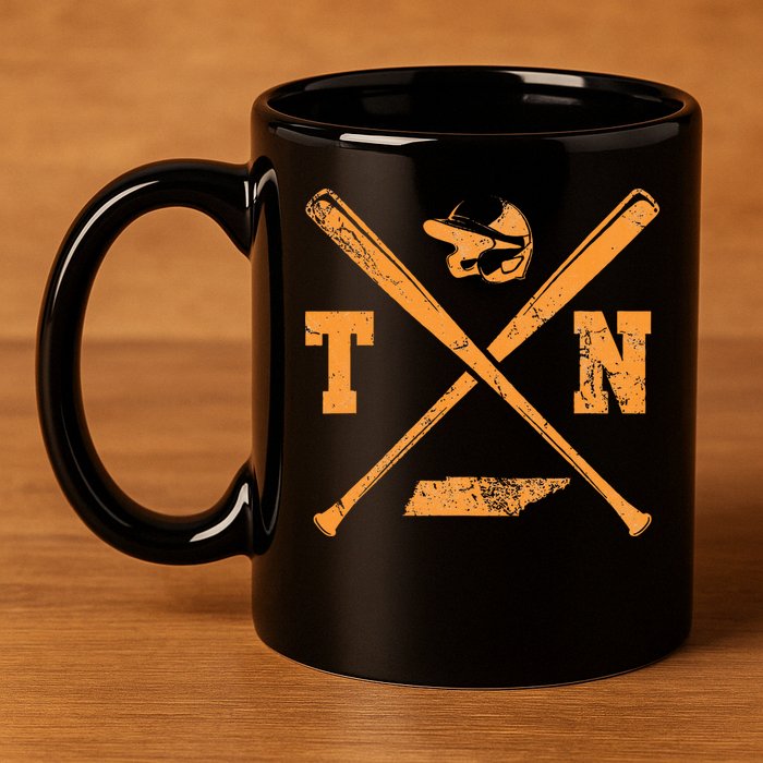 Tn Baseball Team Tennessee Player 11oz C Handle Ceramic Mug