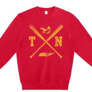 Tn Baseball Team Tennessee Player Premium Crewneck Sweatshirt