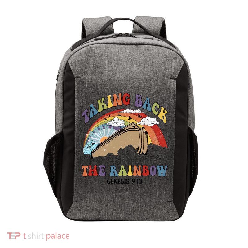 Taking Back The Rainbow Christian Jesus Rainbow Ship Vector Backpack