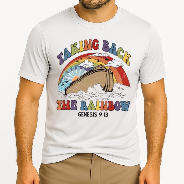 Taking Back The Rainbow Christian Jesus Rainbow Ship Cooling Performance Crew T-Shirt