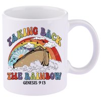 Taking Back The Rainbow Christian Jesus Rainbow Ship 11oz C Handle Ceramic Mug