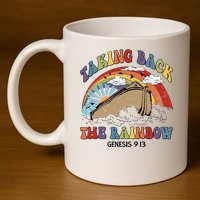 Taking Back The Rainbow Christian Jesus Rainbow Ship 11oz C Handle Ceramic Mug