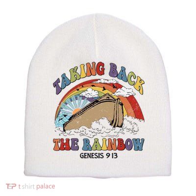 Taking Back The Rainbow Christian Jesus Rainbow Ship Short Acrylic Beanie