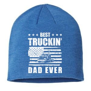 Trucker Best Truckin Dad Ever Driver Gift Sustainable Beanie