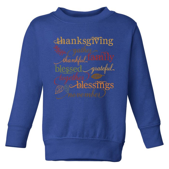 Thankful Blessings Thanksgiving Family Toddler Sweatshirt