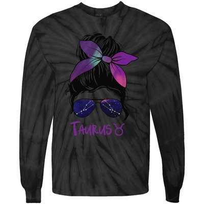 Taurus Birthday Taurus woman Zodiac Constellation Tie-Dye Long Sleeve Shirt