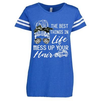 The Best Things In Life Mess Up Your Hair Enza Ladies Jersey Football T-Shirt