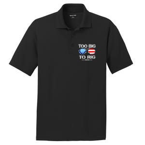 Too Big To Rig 2024 American Flag Too Big To Rig Trump 2024 PosiCharge RacerMesh Polo